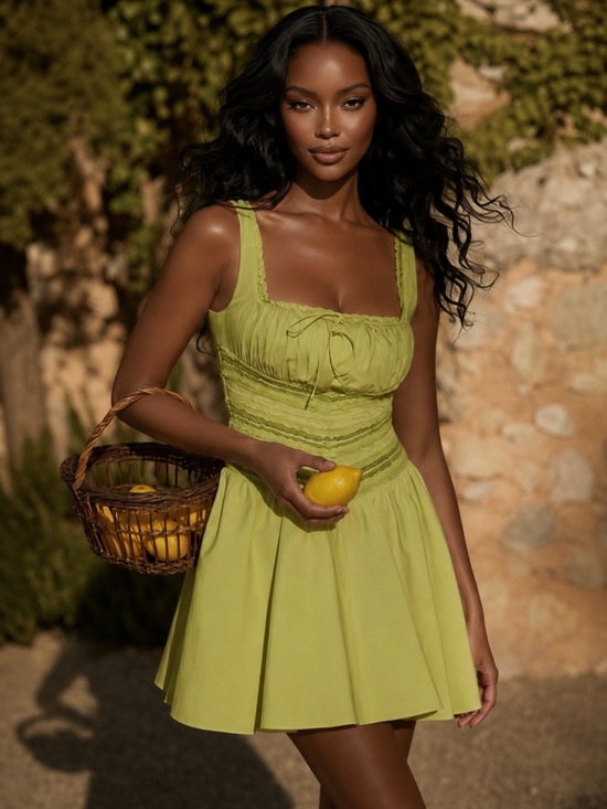 House of CB Dresses & Skirts - House Of CB Dress Tiffani Mini Fit & Flare in Neon Lime Green